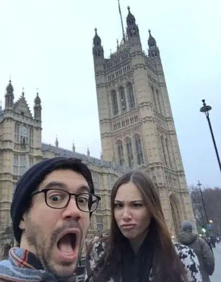 Tai Lopez and Kenna Alastair making funny faces in vacation