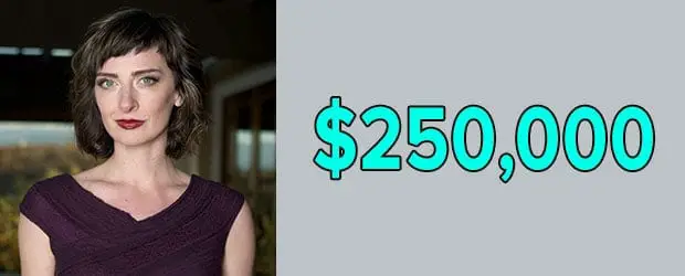 Emily Riedel's net worth is $250,000