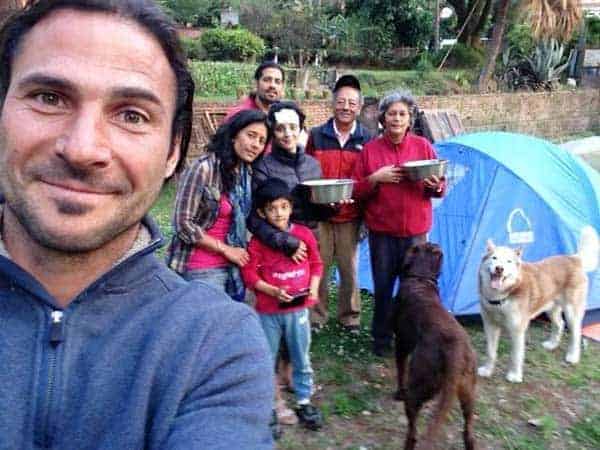 Family Pictures: Hazen Audel camping in Nepal with his family members