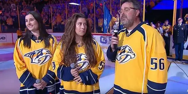 Vince Gill & His Daughters Singing National Anthem on Nashville.