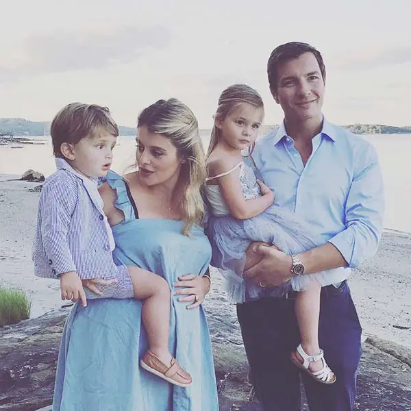 Beautiful Family: Daphne Oz and her husband carrying their children