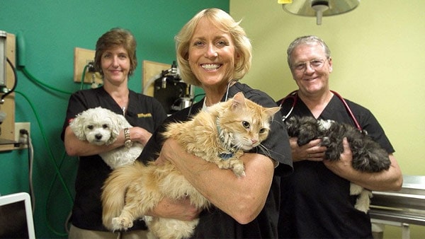 Dr. Dee Thornell and other Staff Happy with pets 