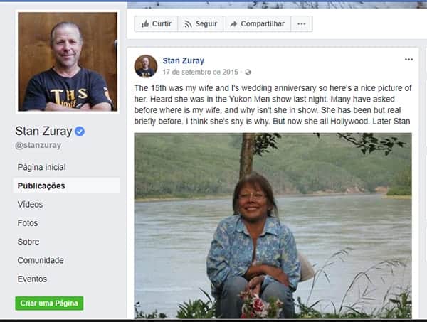 Stan Zuray Facebook status about his wife