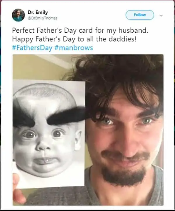 Dr. Emily talking about her husband on twitter post occasion of Father's Day