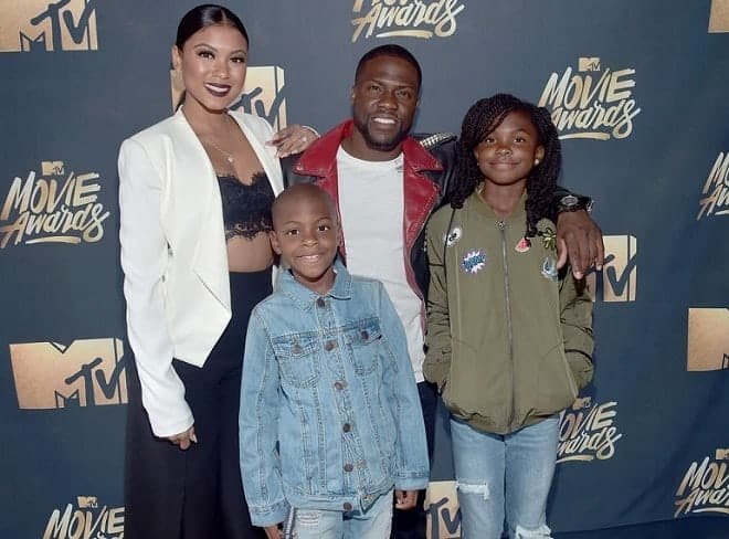 Eniko Parrish with her family at MTV movie award