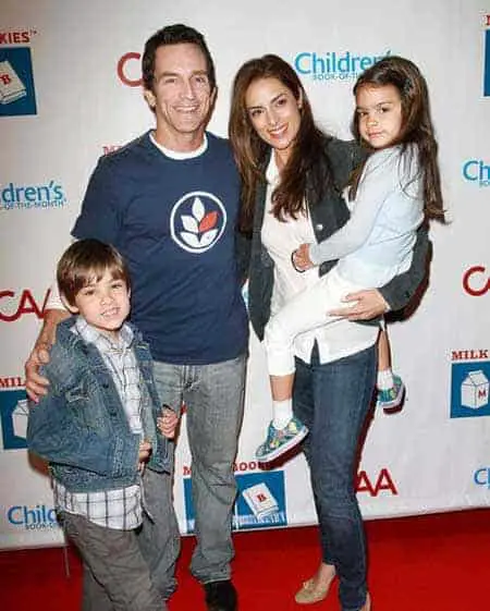 Jeff Probst with his wife and step kids