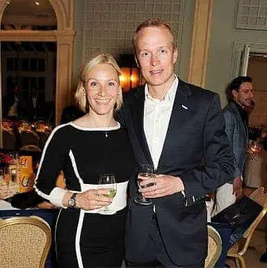 Vicki ButlerHenderson and her husband Phil Churchward at VIP dinner