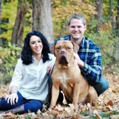 image of Jon Taffer daughter Samantha, her husband Cody and a dog
