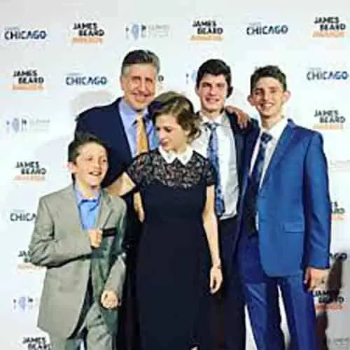 Chef Pati Jinich with her Sons and husband