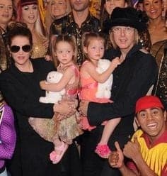 Image of Lisa Marie Presley with their husband and kids