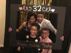 Image of Inky Johnson with his wife Allison Johnson and their kids