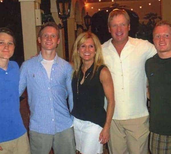 Image of Jon Gruden with his wife and their kids