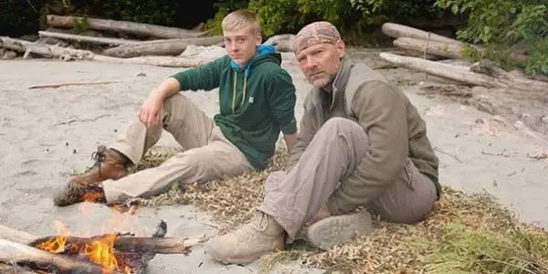 Image of Les Stroud with his son Logan Stroud