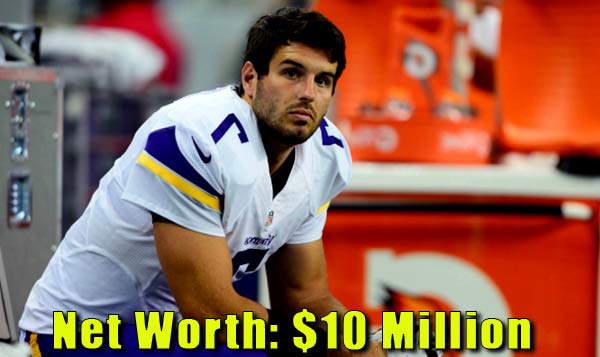 Image of American football player, Christian Ponder net worth is $10 million