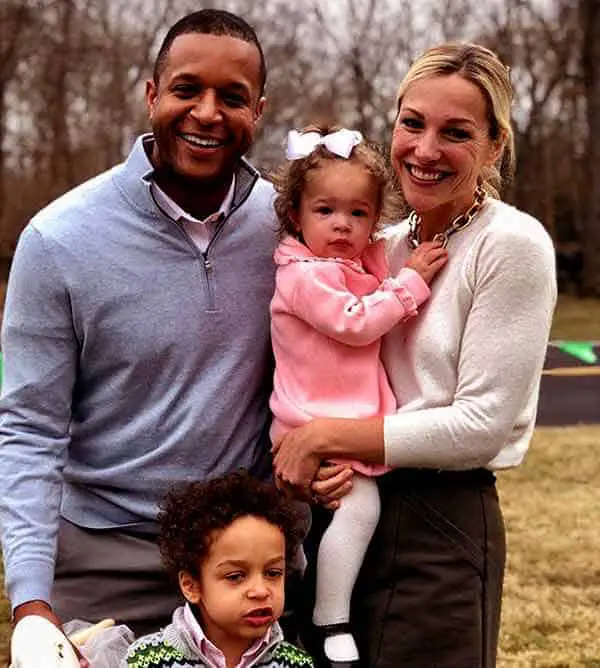 Image of Craig Melvin with his wife Lindsay Czarniak's and their kids