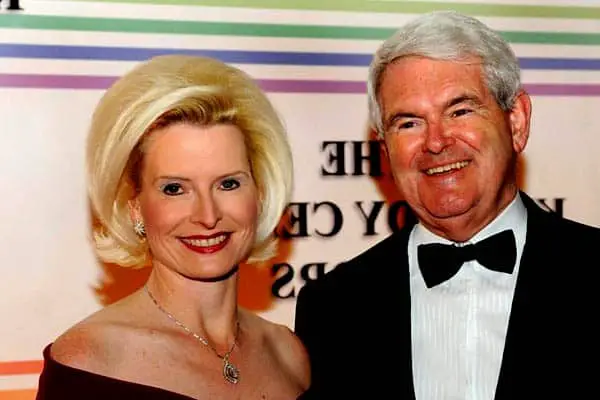Image of Politician Newt Gingrich with his wife Callista Bisek.
