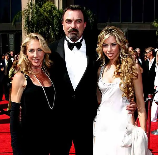 Image of Tom Selleck with his wife Jillie Mack and her daughter Hannah Margaret Selleck