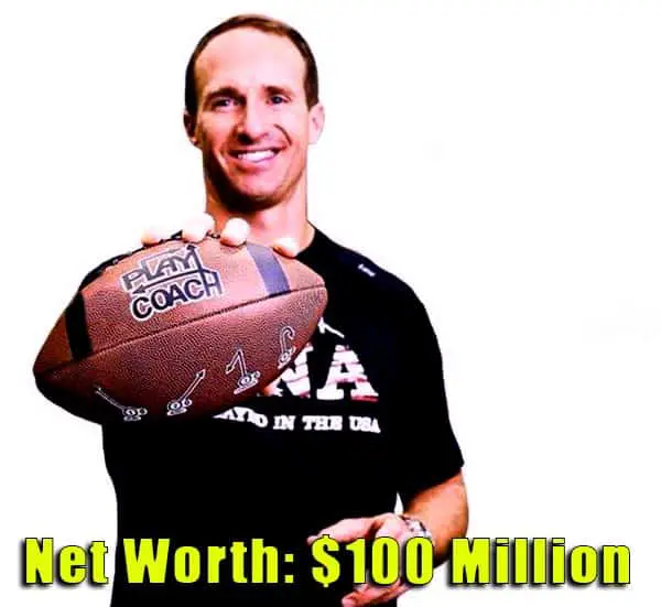 Image of American Football Player, Drew Brees net worth is $100 million