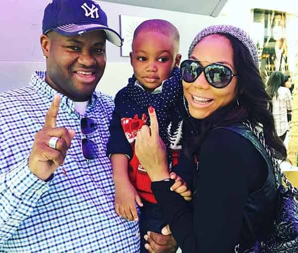 Image of Vincent Herbert with his wife Tamar Braxton and his son Logan Vincent Herbert