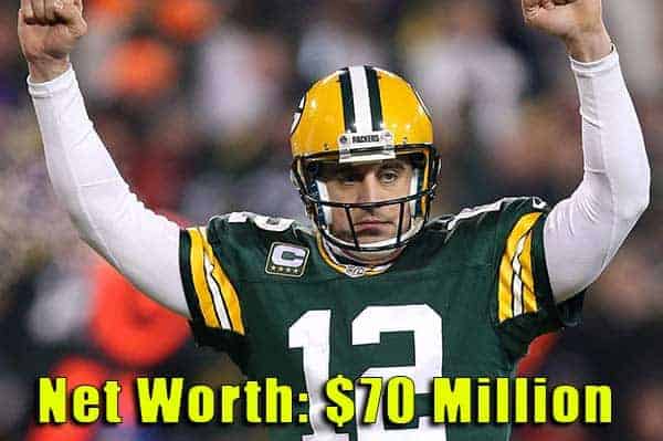Image of American Football Player, Aaron Rodgers net worth $70 million