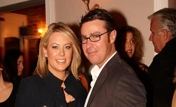Image of Samantha Armytage with her ex-boyfriend Peter De Angelis in 2012 at the Guerrilla Bar opening