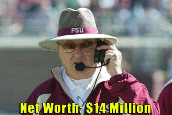 Image of Football Coach, Bobby Bowden net worth is $14 million
