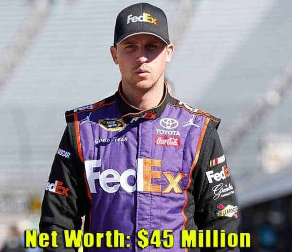 Image of Racing Driver, Denny Hamlin net worth is $45 million