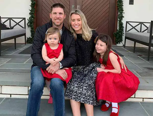 Image of Denny Hamlin with his wife Jordan Fish and their daughters