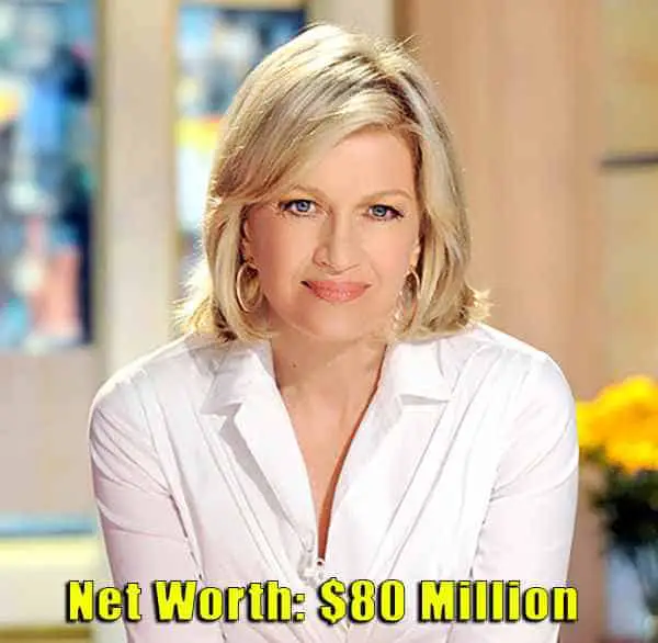 Image of Journalist, Diane Sawyer net worth is $80 million