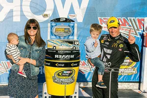 Image of Jamie McMurray with his wife Christy Futrell and their kids
