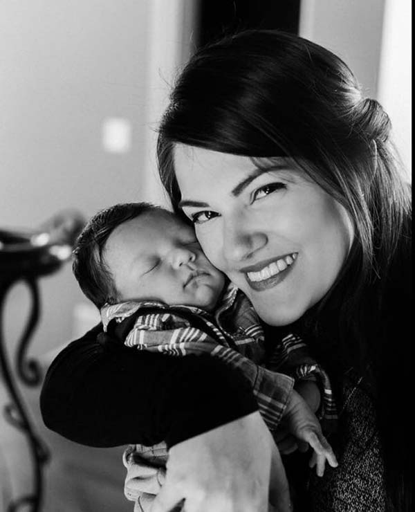 Image of Joey Logano wife Brittany Baca and son Hudson Joseph Logano