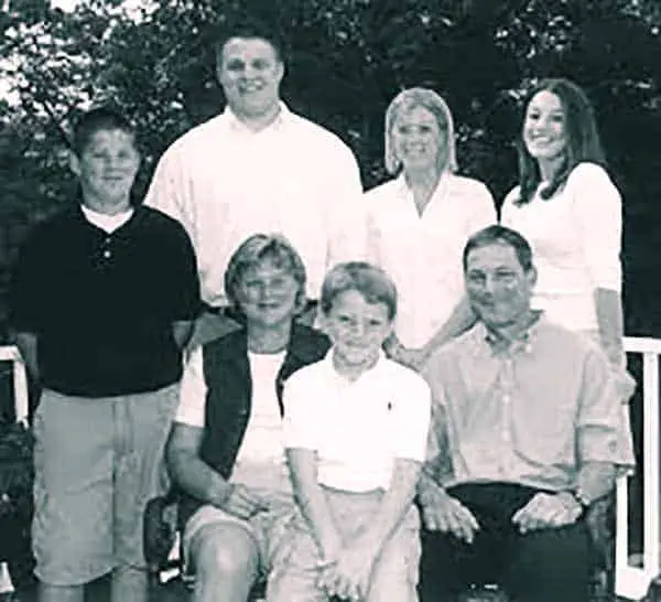 Image of Kirk Ferentz with his wife Mary Ferentz and their kids