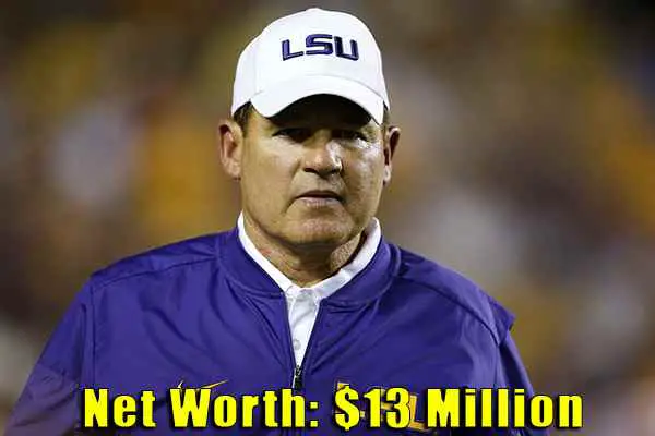Image of Football Coach, Les Miles net worth is $13 million