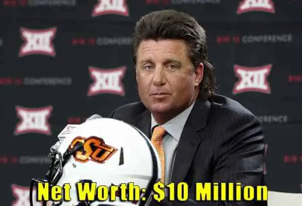 Image of Football Coach, Mike Gundy net worth is $10 million
