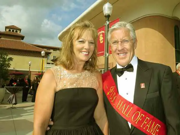Image of Pete Carroll with his wife Glena Goranson