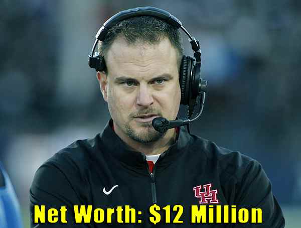 Image of American Footaball Coach, Tom Herman net worth is $12 million