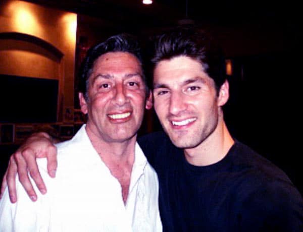 Image of Ben Aaron with his father Mark Colonomos