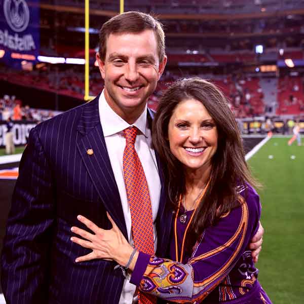 Image of Dabo Swinney with his wife Kathleen Swinney