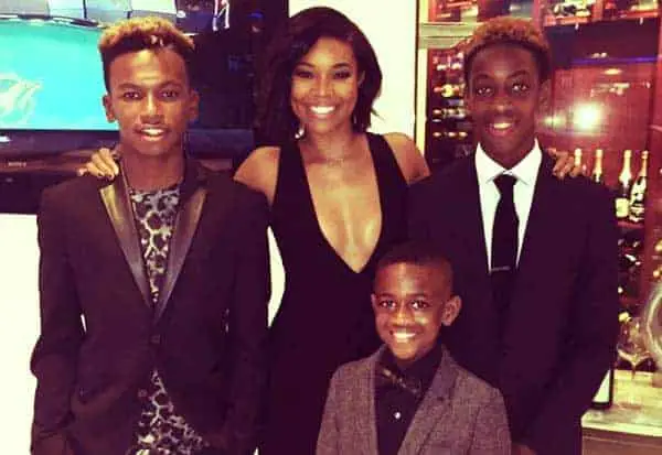 Image of Gabrielle Union with her stepsons
