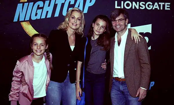 Image of George Stephanopoulos with his wife Ali Wentworth and with their kids
