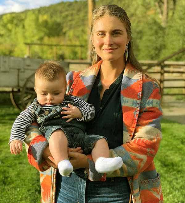 Image of Lauren Bush with her son James Richard Lauren