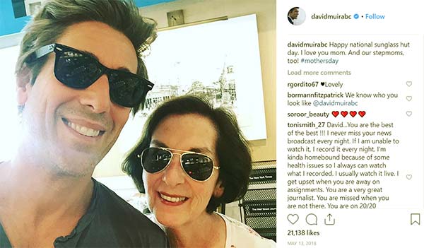 Image of David Muir with his mother Pat Mills