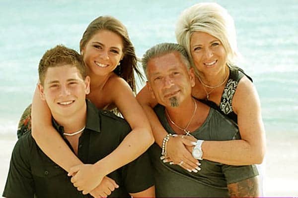 Image of Larry Caputo with his wife Theresa Caputo and with their kids
