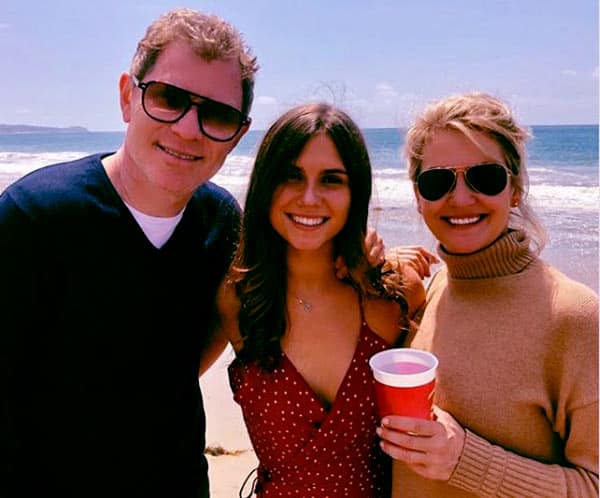 Image of Bobby Flay with his wife Kate Connelly and with their daughter Sophie