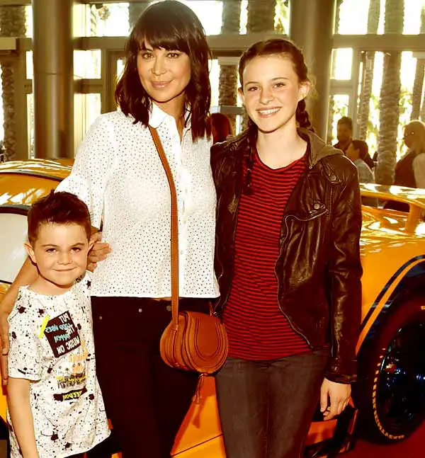Image of Catherine Bell with her kids Gemma (daughter) and Ronan (son)