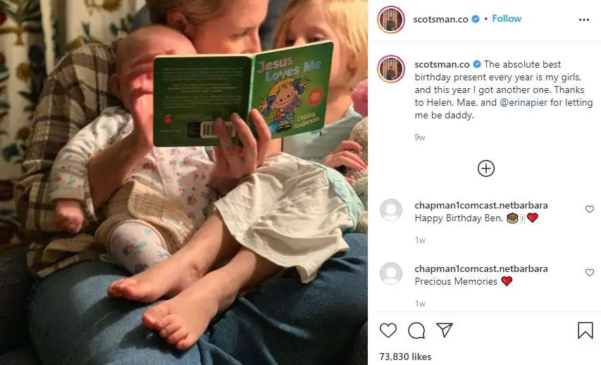 Ben share photo along with children on instagram