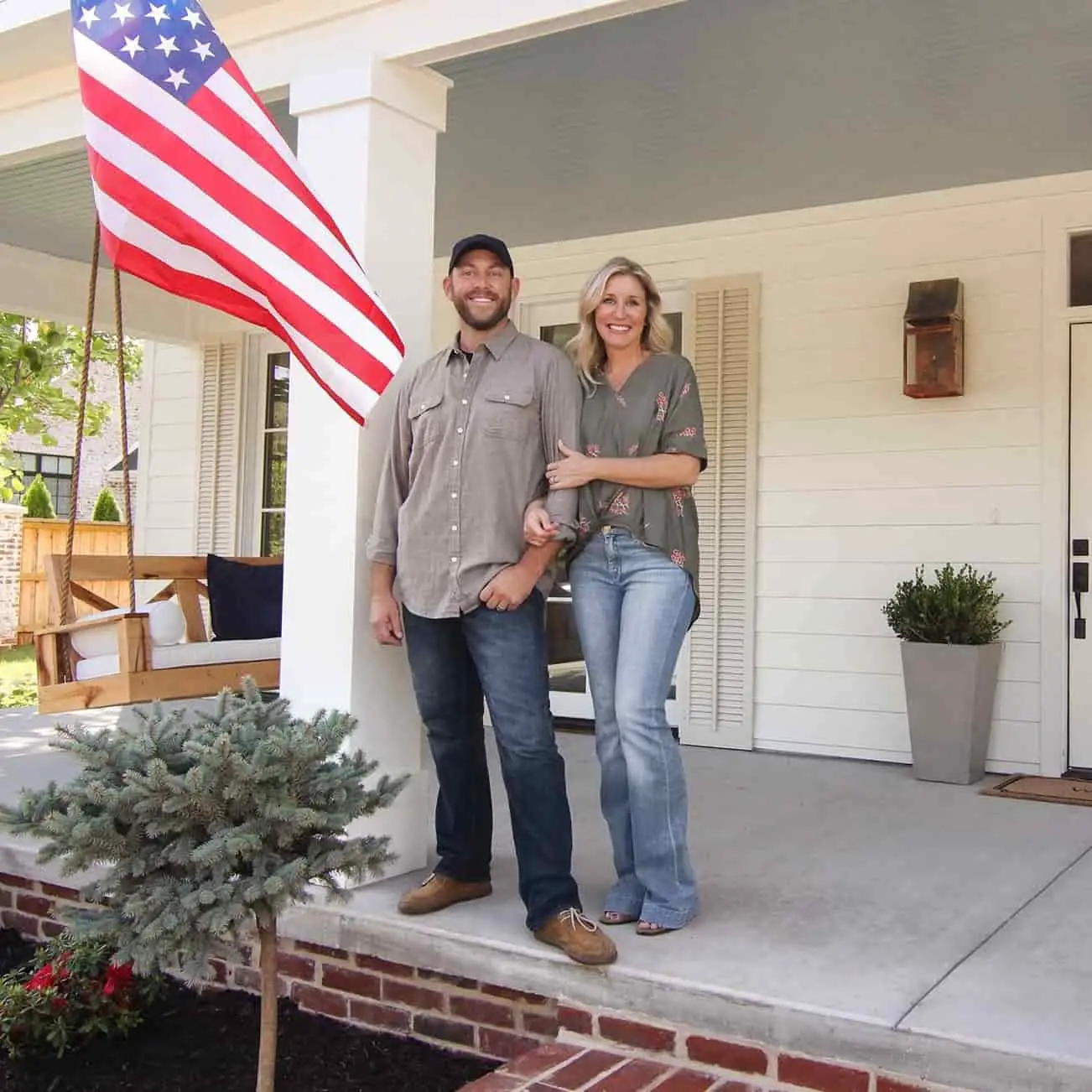 Image of Dave and Jenny Marrs and their American Flag trademark