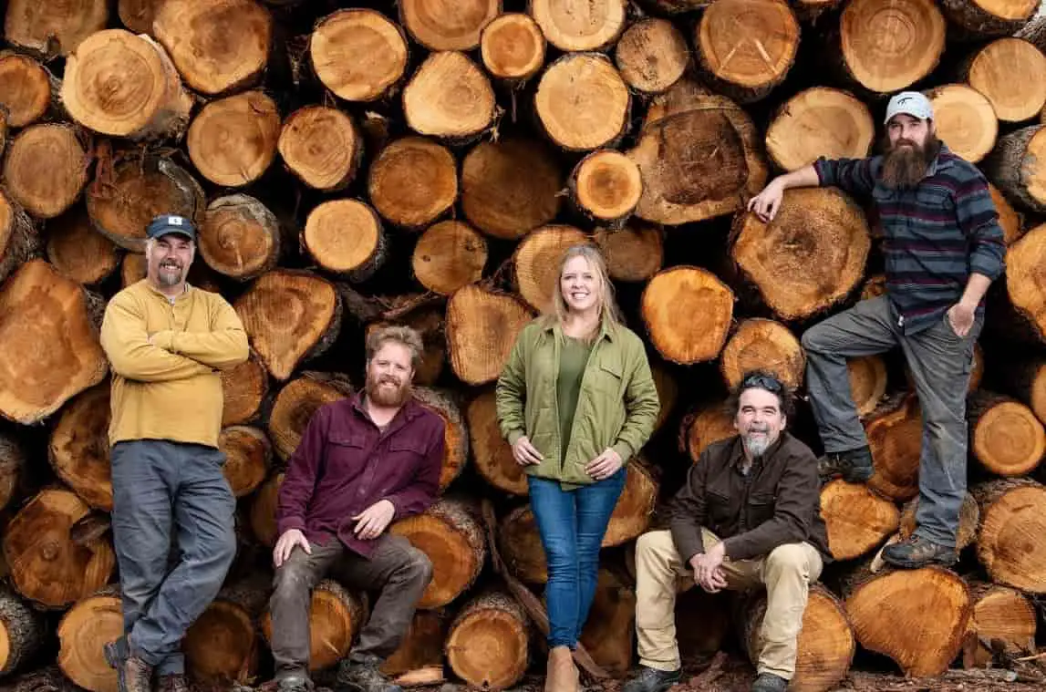 Image of Jedi and his co-cast members on the show Maine Cabin Masters