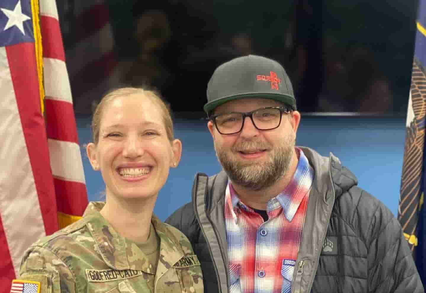 Image of Phil Cato with his military wife, Shana Godfred-Cato