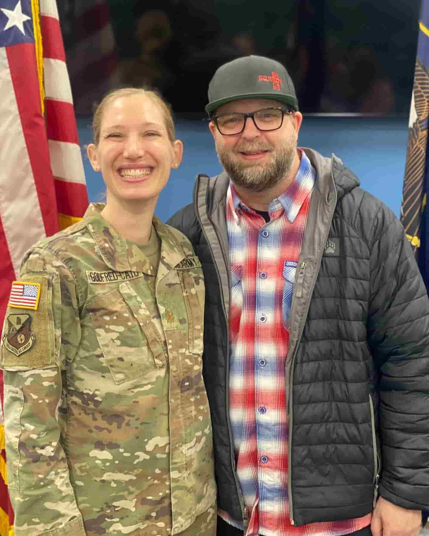 Image of Phil Cato with his military wife, Shana Godfred-Cato